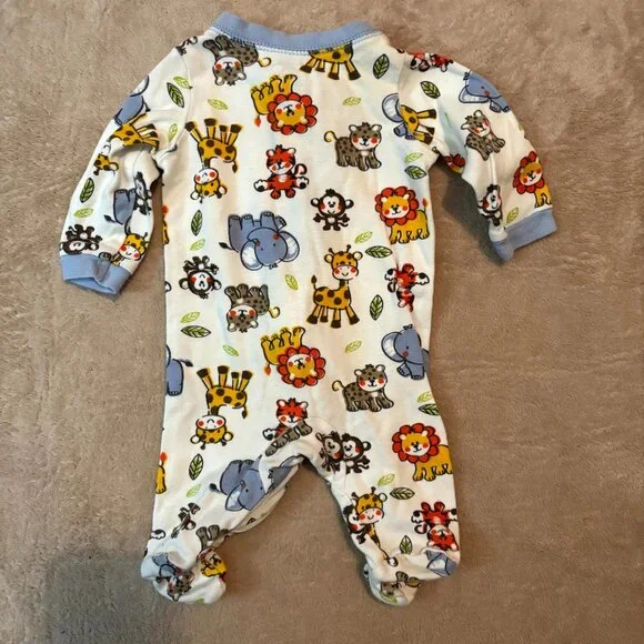 Carter's Garanimals Baby Boy Sleepers & Gown NB Lot 3 Safari Animals Dog Red Blu - Picture 9 of 10